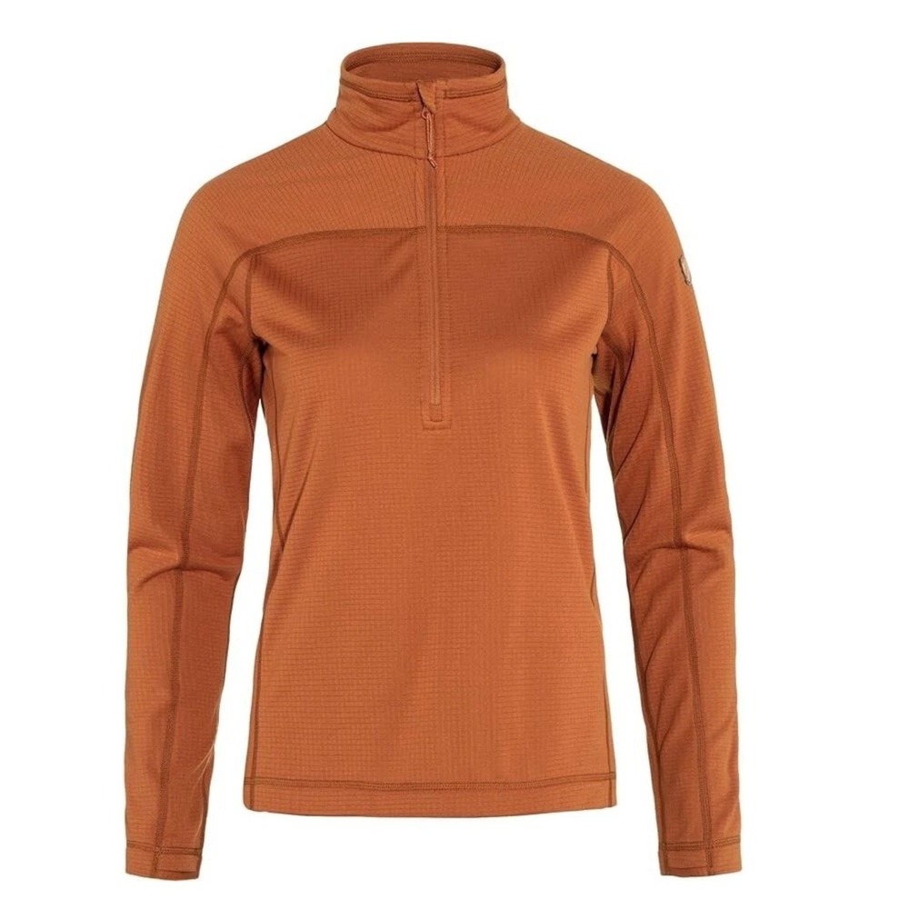 Fjallraven Abisko Lite Fleece Half Zip Women Medium Orange Excellent Gorpcore